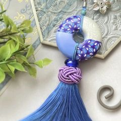 変わり麻の葉(菫色)  バッグチャーム