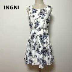 INGNI イング 花柄 ノースリーブ ひざ丈 ワンピース M 腰ゴム