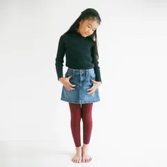 Filloie フィロワ ベビー 子供用 無地 リブ スパッツ 10分丈 レンガ 75cm 95-1699-z