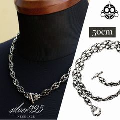 ネックレス メンズ シルバー925 2Wayで使える マンテルタイプ 紋章 50cm メンズネックレス ネックレスチェーン 誕生日 記念日 プレゼント