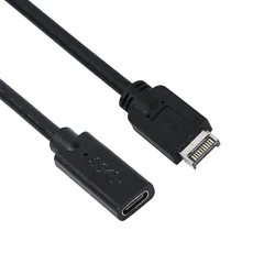 CERRXIAN USB3.1フロントパネル延長ケーブル,Type E男性からType C女性アダプターケーブル-0.3M/1FT 0
