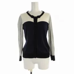 ランバンオンブルー LANVIN en Bleu カーディガン ニット リボンモチーフ クルーネック 長袖 38 M マルチカラー /RO