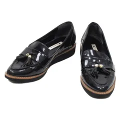 【最大30％OFF】ダイアナ DIANA ローファー タッセル ♯24.0 スリッポン ブラック ゴールド ブラウン レディース 中古