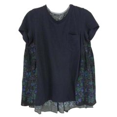 サカイラック sacai luck 異素材ドッキング フラワートップス 2 黒