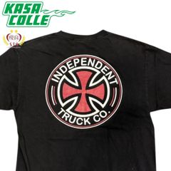【INDEPENDENT】インディペンデント 縦ネームロゴプリントTシャツ（ブラック）/90’s/NHSタグ