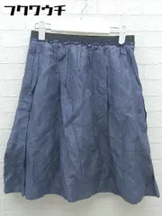 ◇ LAPIS LUCE BEAMS ラピスルーチェ ビームス サイドジップ 膝丈 ギャザー スカート サイズ36 ネイビー レディース 【中古】 【1002802378355】のサムネイル