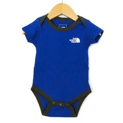 ザ・ノースフェイス ツナギ つなぎ オールインワン 半袖 ロンパース スタイ付き ベビー 男の子用 70サイズ ブルー THE NORTH FACE 【中古】