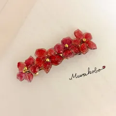 真っ赤なポインセチアのバレッタ