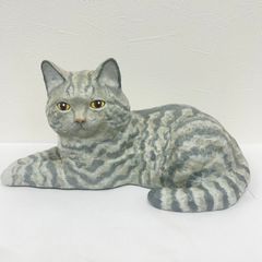 THE GINZA　ザギンザ　猫　置物　グレー　縞　キャット　ねこ