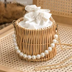 パール付き かごバッグ ジュリアブティック JULIA BOUTIQUE ショルダーバッグ カゴバック