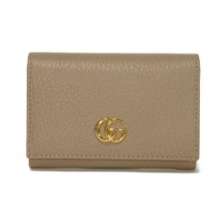 GUCCI グッチ ダブルG バイカラー カードホルダー 現行 グレージュ ピンクベージュ スナップボタン パスケース マチ付き コンパートメント 美品 GGマーモント トープ カードケース 739525 CAO2G 1544