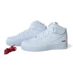 Supreme NIKE シュプリーム ナイキ Air Force1 MID エアフォース１ミッド ホワイト US9