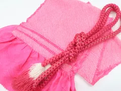 【一輝堂】和装小物 帯締め帯揚げセット 振袖用 丸組 金糸 撚房 総絞り 帯締 帯揚 25w10-12793