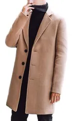 L_ベージュ [ベンケ] コート メンズ ビジネス 冬 チェスターコート 暖かい カジュアル コートメンズ スーツ 秋冬 ロング ウール ビジネスコート メンズ服 ジャンパー 服 メンズコート ジャンパーメンズ 冬物 大きいサイズ ジャケット 冬服 アウター