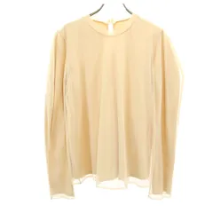 CLANE クラネ 長袖 メッシュレイヤード カットソー 2 ベージュ トップス レディース 古着