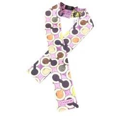 COACH コーチ ツイリースカーフ  オプアート 花柄 総柄   シルク100％ ピンク レディース / 241006002348