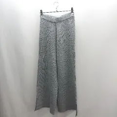 ◇ ⊇ rectangle ウエストゴム ニット生地 ワイドパンツ サイズM グレー レディース E  【1502180013867】