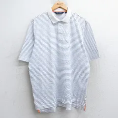XL/古着 ラルフローレン ポロゴルフ 半袖 ブランド ポロ シャツ メンズ 90s 大きいサイズ コットン 白他 ホワイト ボーダー 25jun25 中古 