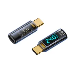 【人気商品】スマートチップ搭載 40Gbps高速データ転送 オス-メス 8K@60Hz映像出力 OTG 240W急速充電 usb PD対応 LEDワットスクリーン表示【2個セット】 c 変換アダプタ ケーブル用 C Type MacBook/スマホ/iPhon