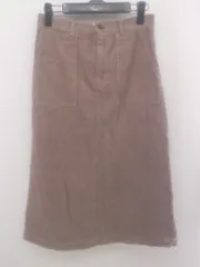 ◇ Samansa Mos2 コーデュロイ スリット 膝下丈 ナロー スカート サイズF ピンクベージュ系 レディース P  【1301240007217】