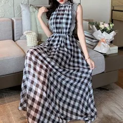 激安大特価!】 sowa ギンガムチェック ワンピース 美品 ひざ丈