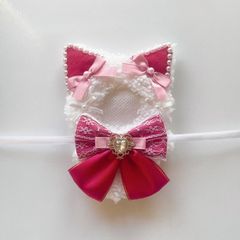 ホワイト×レッドねこ ぬい服 着ぐるみ にじぱぺっと10cm