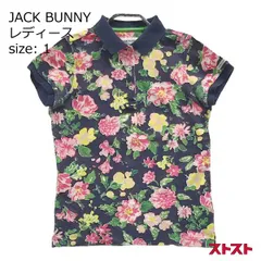 JACK BUNNY ジャックバニー 半袖ポロシャツ 花 総柄 ネイビー系 1 [240001889597]#