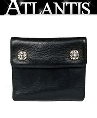 CHROME HEARTS 銀座店 クロムハーツ ビッグスプーン クロスボタン ウォレット 財布 シルバー SV925 黒 98370