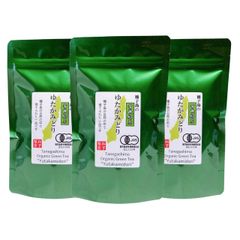 松下製茶 種子島の有機緑茶『ゆたかみどり』 茶葉(リーフ) 100g×3本