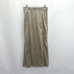 ◇ ⊇ ◎●未使用● JUNOAH ウエストゴム ベロア系 ロング丈 フレア スカート サイズXL ベージュ レディース E  【1502180050053】