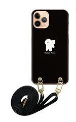 Galaxy S21 5G SC-51B SCG09 ギャラクシーS21 スマホケース スマホショルダー ビションフリーゼ 白い犬 かわいい ワンポイント レザーベルト ストラップ 調節可能 130cm  カラー08