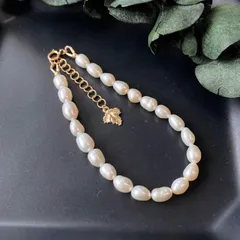 ホワイト(アイボリー) 淡水パール フルブレスレット 14kgf