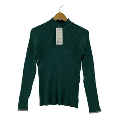 美品  Discoat ディスコート タグ付き ハイネック リブニット sizeM/ダークグリーン×グレー