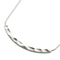 【B：シルバー×ワンサイズ】[Cream dot. クリームドット公式] ネックレス レディース 2タイプ ロング ラリエット スネークチェーン フリーアジャスター メタル クレセント 月 バー パール 大人 上品 エレガント きれいめ シンプル  