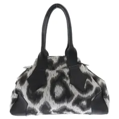 Vivienne Westwood (ヴィヴィアンウエストウッド) 90s レオパード ハンドバッグ レザーハンドル トートバッグ ブラック/ホワイトのサムネイル