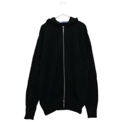 BLUE BLUE (ブルーブルー) コットン タオル地 ジップアップパーカー ブラックのサムネイル