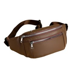 【新着商品】ユニセックス レザータッチ バッグ ヒップ ウエスト ポーチ ボディ pu ショルダーバッグ レザー 革 耐摩 撥水 カジュアル 通勤 通学 (ダークブラウン)