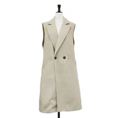 ZARA ザラ ジレ ベージュ サイズ:M | 22春夏 テーラード ロング ジレ / ベスト | 膝丈 Aライン スリット | トップス 羽織り 着回し【レディース】【中古】
