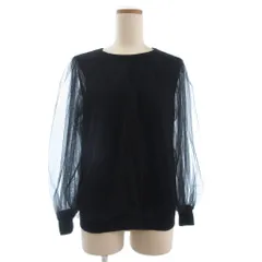 ソブ sov. ダブスタ 美品 チュールドッキング カットソー ブラウス 長袖 シースルー 0308-190-191 黒 ブラック 36のサムネイル