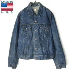 USA製 70s リーバイス 70505 デニム ジャケット 4th 66前期 縦落ち 46 濃いめ 大きいサイズ ジージャン ビンテージ D152-17-0015ZVW