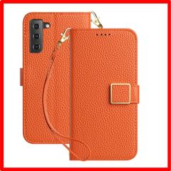 【セール中】 Galaxy S22_オレンジ Deeaar Galaxy S22 ケース手帳型 人気 スマホケース ギャラクシー S22 財布型 カバー カード