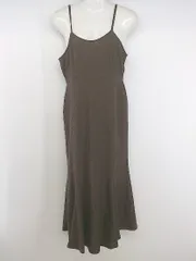 ◇ apres jour clair ウエストゴム 半袖 ロング マーメイド キャミソール ワンピース サイズ F ブラウン レディース E  【1305090009186】