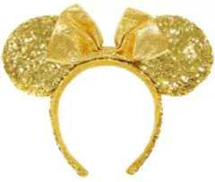 【中古】アクセサリー(非金属) ミニーマウス キラキラカチューシャ(スパンコール/ゴールド) 「ディズニー」 東京ディズニーリゾート限定