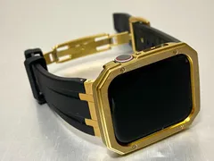 シームレス アップルウォッチ ラバーベルト Apple Watch ケース　ゴールド カバー 40 41 44 45 49mm ウルトラ ultra Apple Watch バンド box入り高級ランク