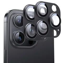 【数量限定】対応 アイフォン16プロ/16プロマックス 黒縁取り レンズ保護 耐衝撃 全面保護 2枚セット アルミ合金＋9H強化ガラス フィルム カメラ保護 用 Max Pro DCM24G1437 16 16 Pro/iPhone iPhone カメラカバー