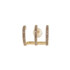 新品同様 ヒロタカ 0.19ct K10イエローゴールド ダイヤ 3連 ピアス 1607 Hirotaka