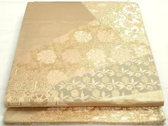 正絹・有職唐織袋帯 唐織 有職文様 袋帯 黒系 展示品 絹100％