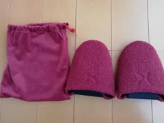 新品　レディース　携帯スリッパ　　エンジ　ワイン色　巾着付き