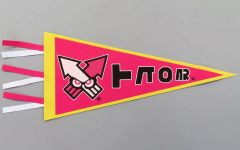 【中古】タペストリー ピンク ペナント SQUID or OCTO 「スプラトゥーン」 Nintendo TOKYO限定