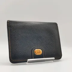 dunhill ダンヒル 名刺入れ パスケース 定期入れ カードケース レザー ブラック 黒　シボ革
